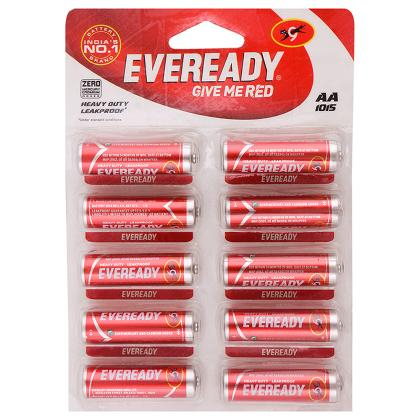 Eveready Red 1015 AA Carbon Zinc Batteries (Pack of 10)